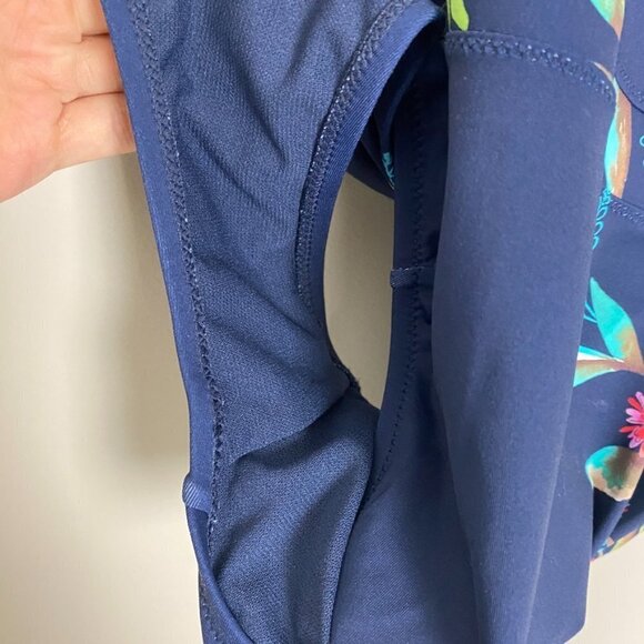 Johnny Was One Shoulder Bloom One Piece Swim Suit Womens Small Blue - Picture 6 of 9